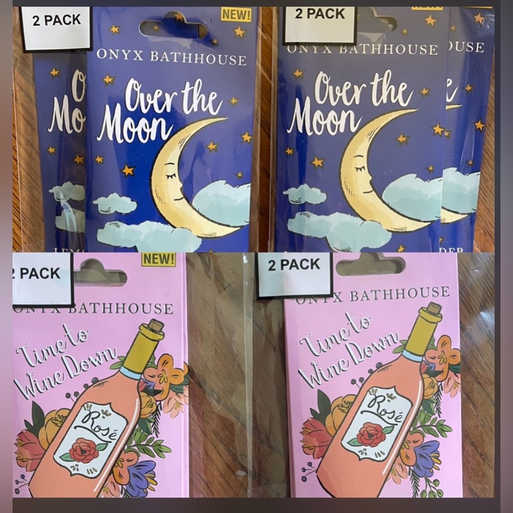 8 Packs ONYX Bathhouse Bubble Bath Powder 4:Over the Moon + 4 Time to Wine Down